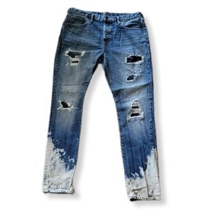 PRPS 100% cotton destressed painter washed Button Fly Jean Tapered fit Size 36